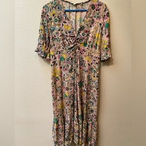 Boden Midi Dress Boho Floral Botanical